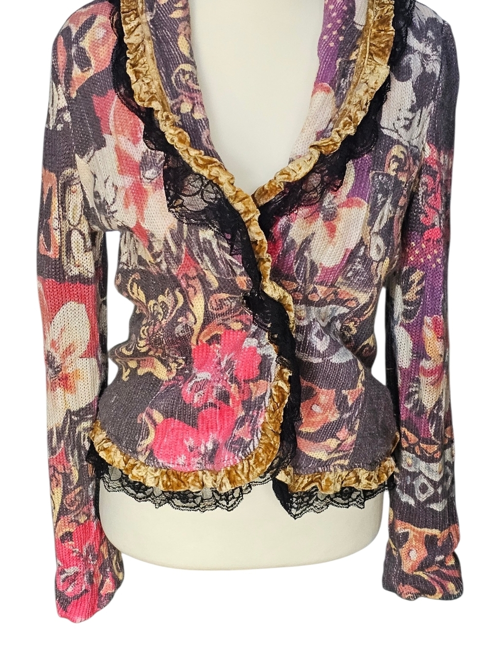 Vintage Alberto Makali Knit Lace Blazer Jacket - Picture 2 of 7